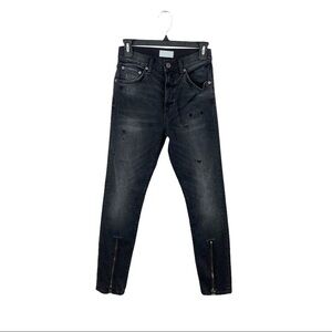 NWT BOYISH Anthropologie Black High-Rise Skinny‎ Jeans Pants